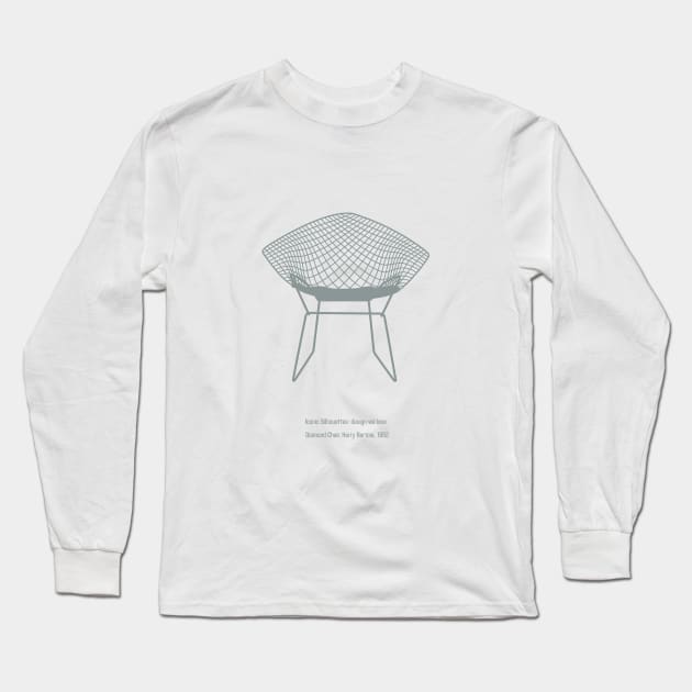 Diamond Chair, Harry Bertoia, 1952 Long Sleeve T-Shirt by Dez53